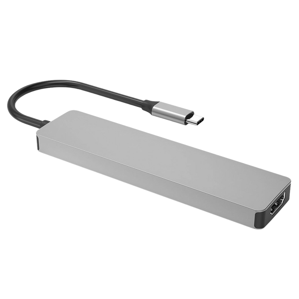 Type-C-Хаб Proove Iron Link 7 in 1 (2*Type-C + 2*USB3.0 + HDMI + SD/TF) silver HBIL00222004 фото